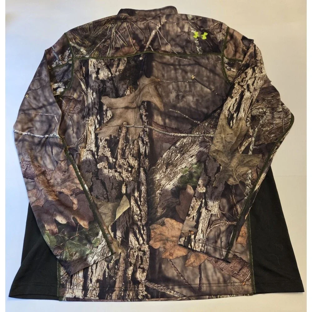 Under Armour Camo 1/4 Zip Pullover Men’s XL HeatGear Scent Control Hunting Mossy - Picture 3 of 8